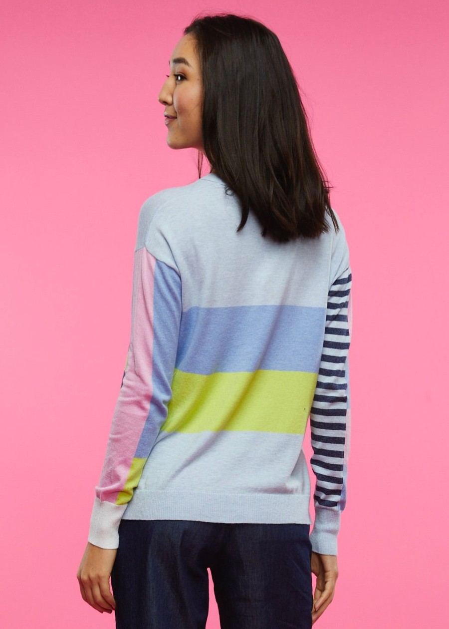 Women Zaket & Plover Sweaters | W'S Diagonal Stripe Sweater-Sky