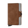 Women Secrid Wallets | Twinwallet-Vintage Cognac Silver