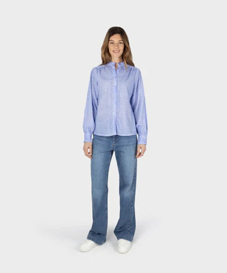 Women sandwich Shirts | Broderie Blouse-Baby Lavander