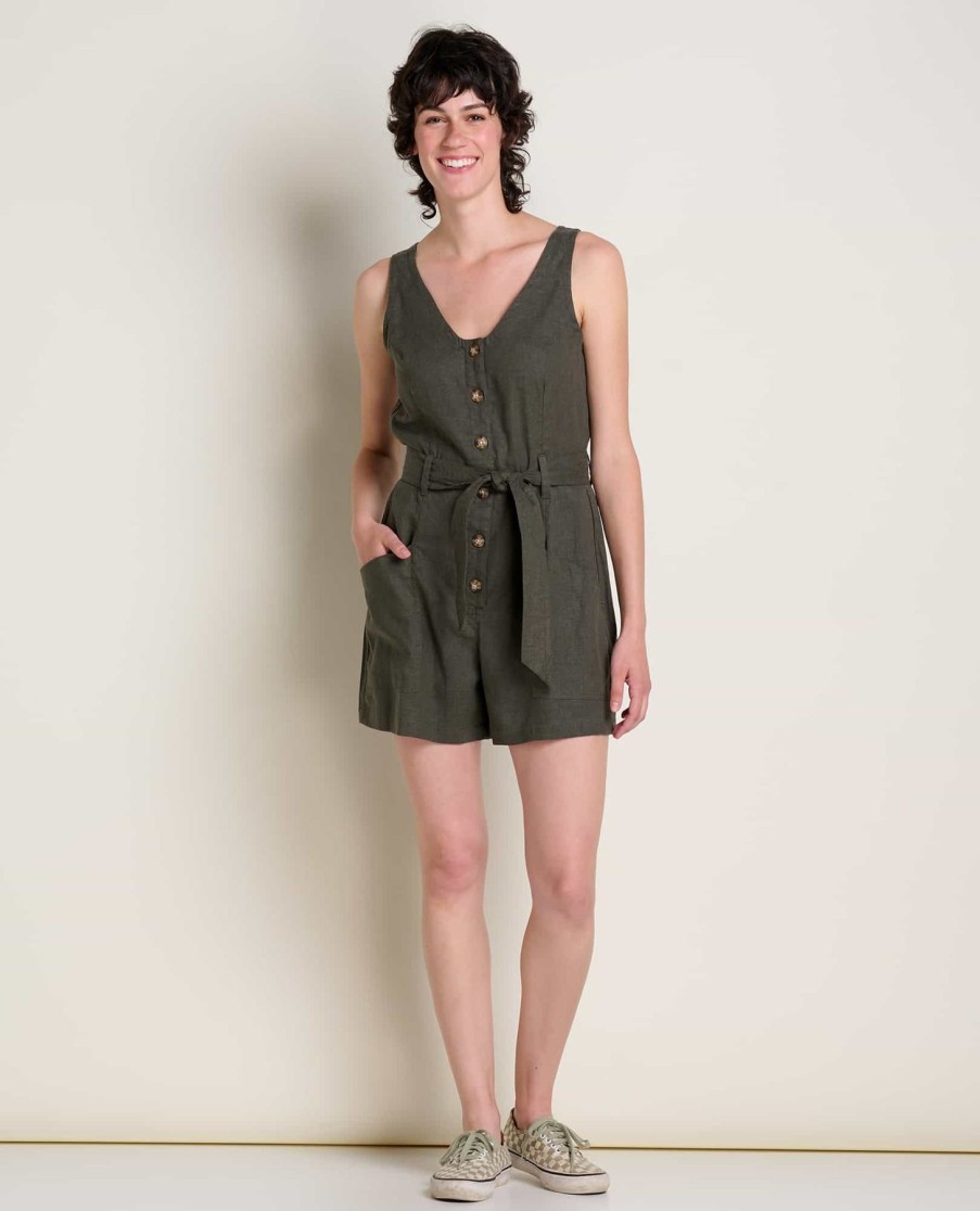 Women Toad&Co | W'S Tarn Sleeveless Romper-Beetle