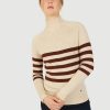 Women FIG Shirts | W'S Lugano Fitted Top-Sesame Heather Stripe