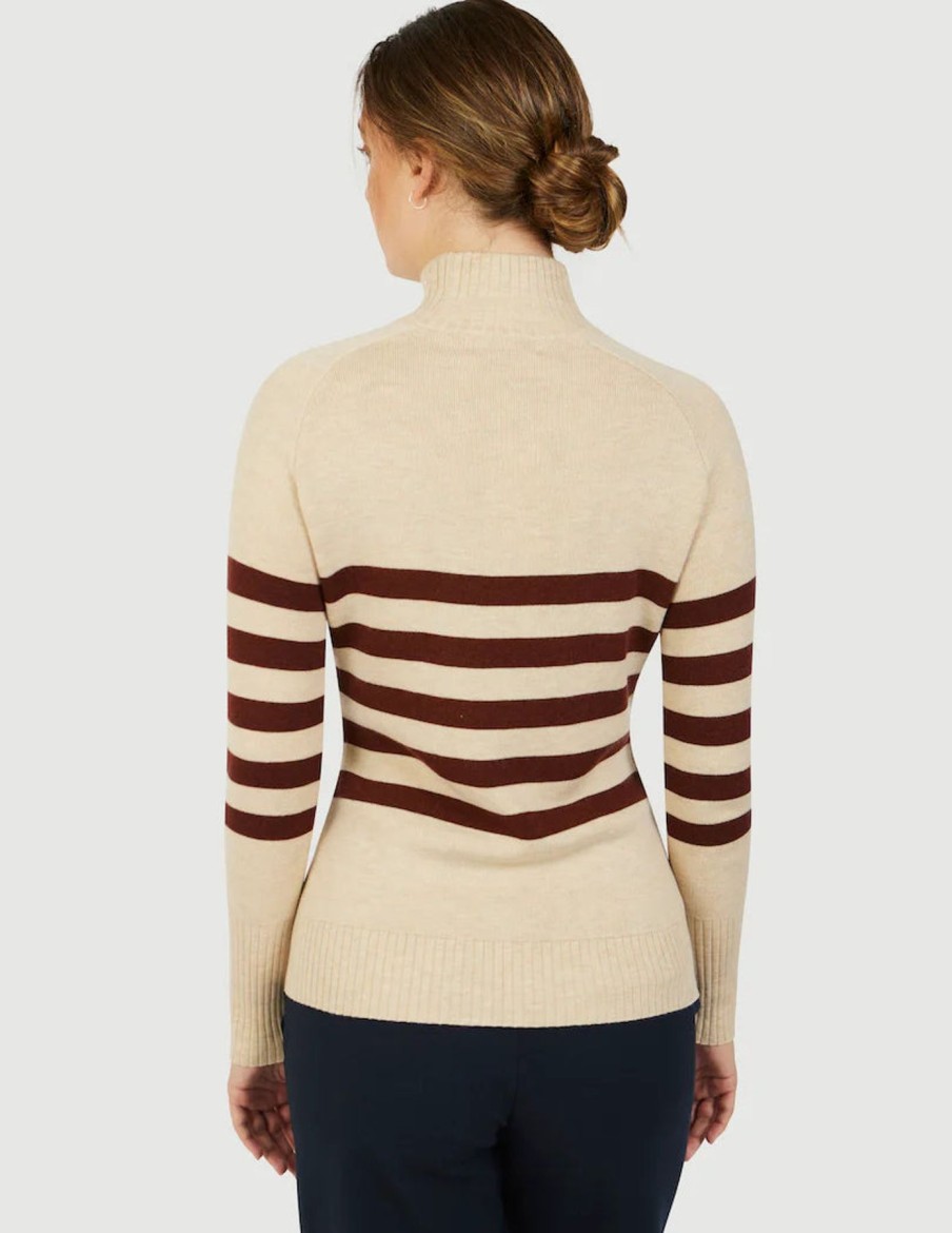 Women FIG Shirts | W'S Lugano Fitted Top-Sesame Heather Stripe