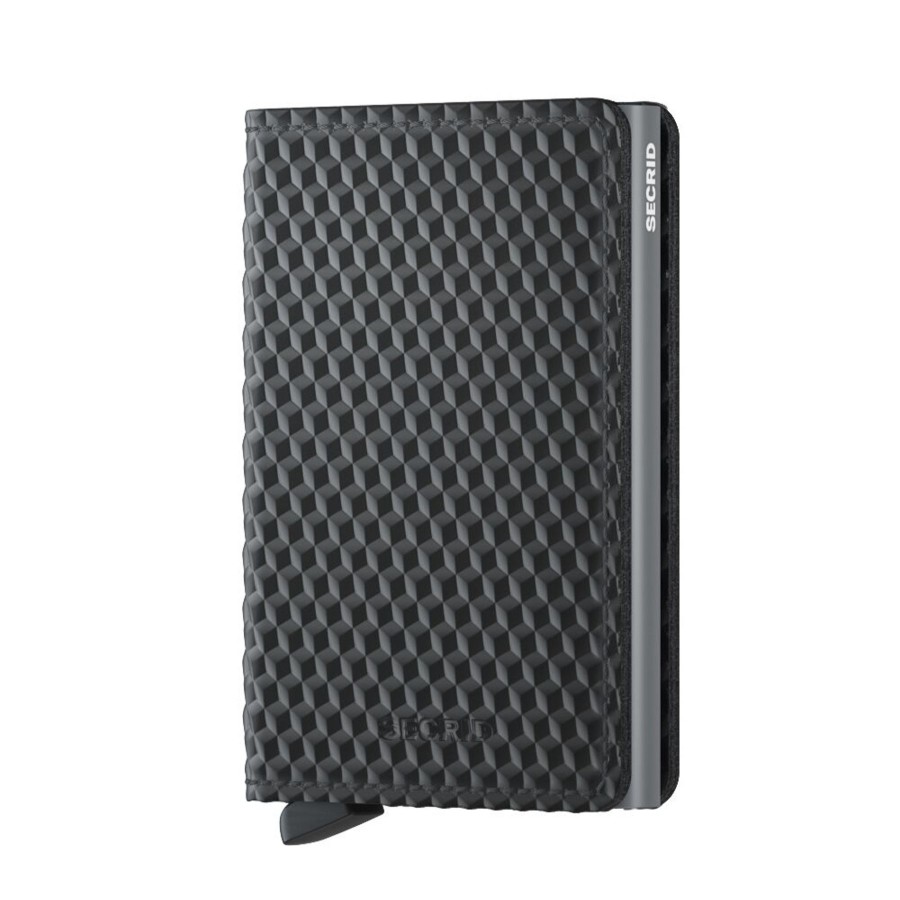 Women Secrid Wallets | Slimwallet-Cubic Black-Titanium