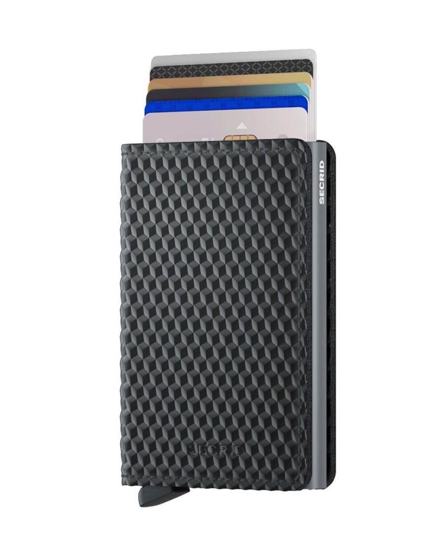 Women Secrid Wallets | Slimwallet-Cubic Black-Titanium