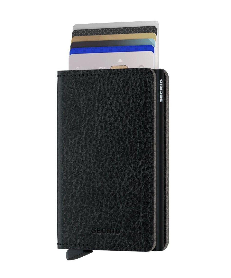 Women Secrid Wallets | Slimwallet-Vegetable Tanned Leather-Black/Black