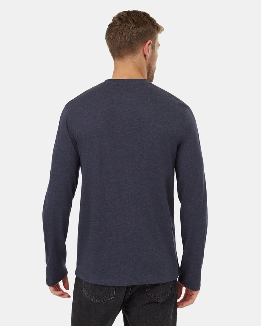 Men Ten Tree Sweaters | M'S Classic Long Sleeve- Midnight Blue Heather